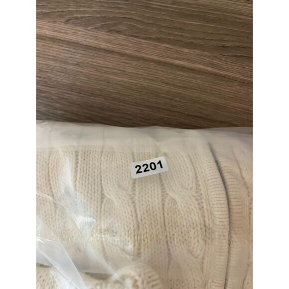 Vtg Ralph Lauren Cable Knit Hooded Full Zip Cream Women's XL Jacket *Read - Picture 12 of 12